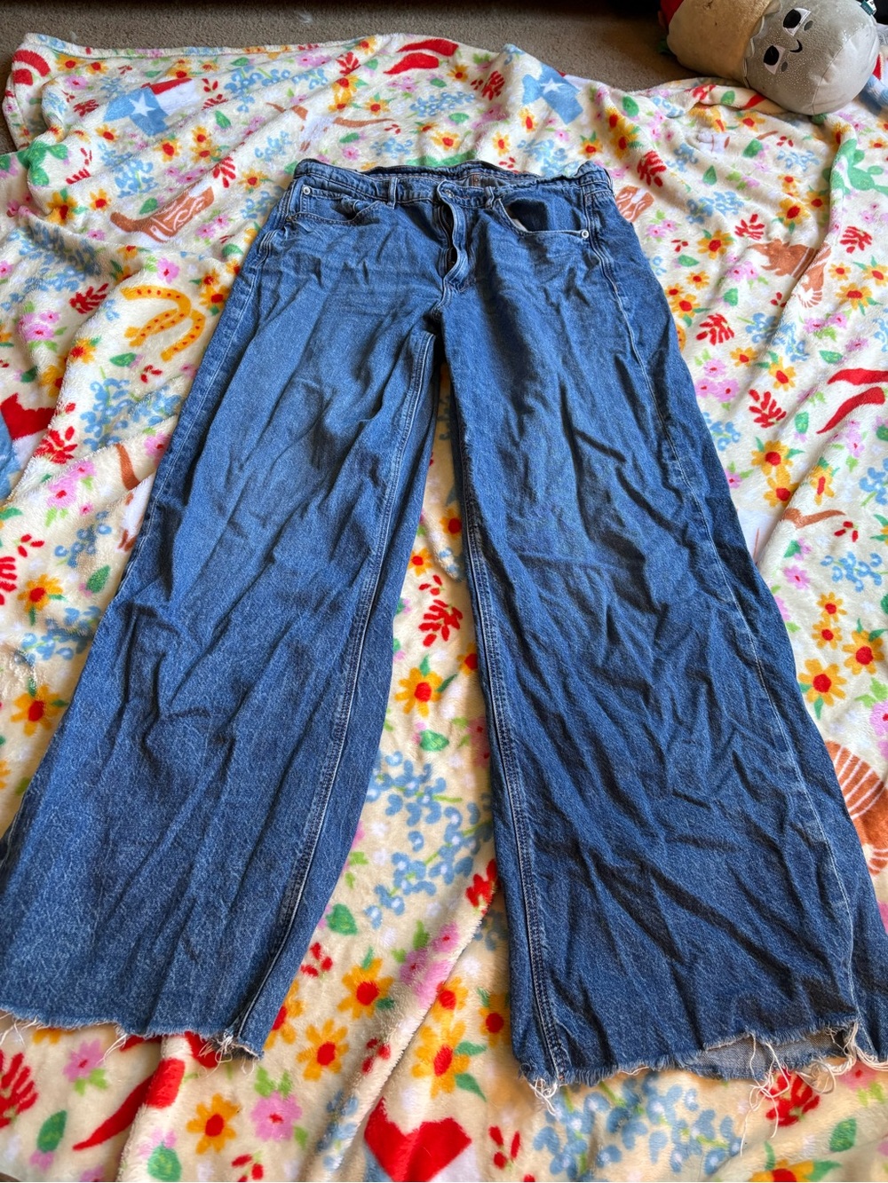 American Eagle Outfitters Light Blue Wide Leg Denim Jeans